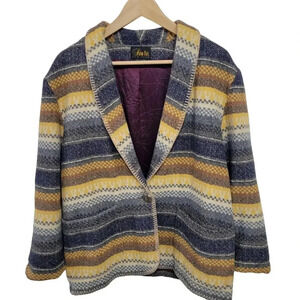 Vintage 1990s Western Southwest Aztec Oversized Blazer Medium